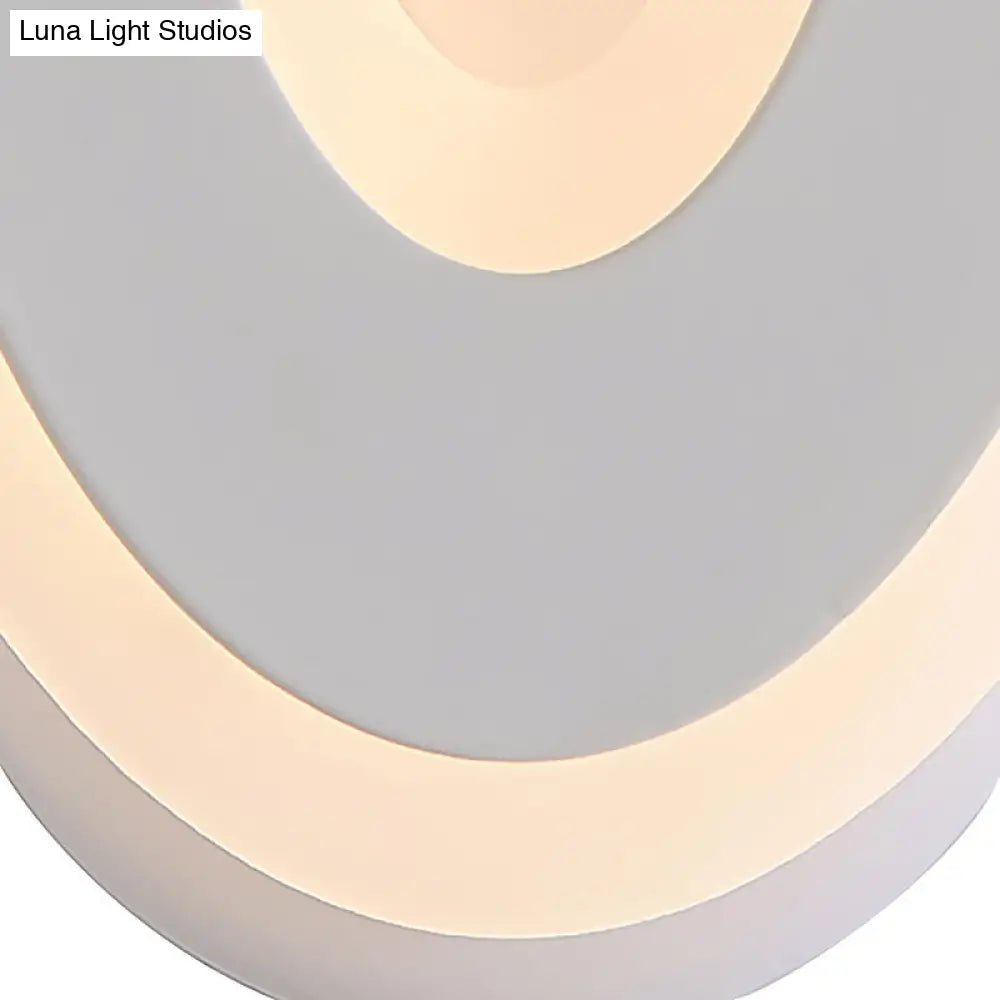 DecorBites™ Modern Disk LED Wall Sconce Light Fixture in Black/White with Warm/White Lighting