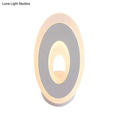 DecorBites™ Modern Disk LED Wall Sconce Light Fixture in Black/White with Warm/White Lighting