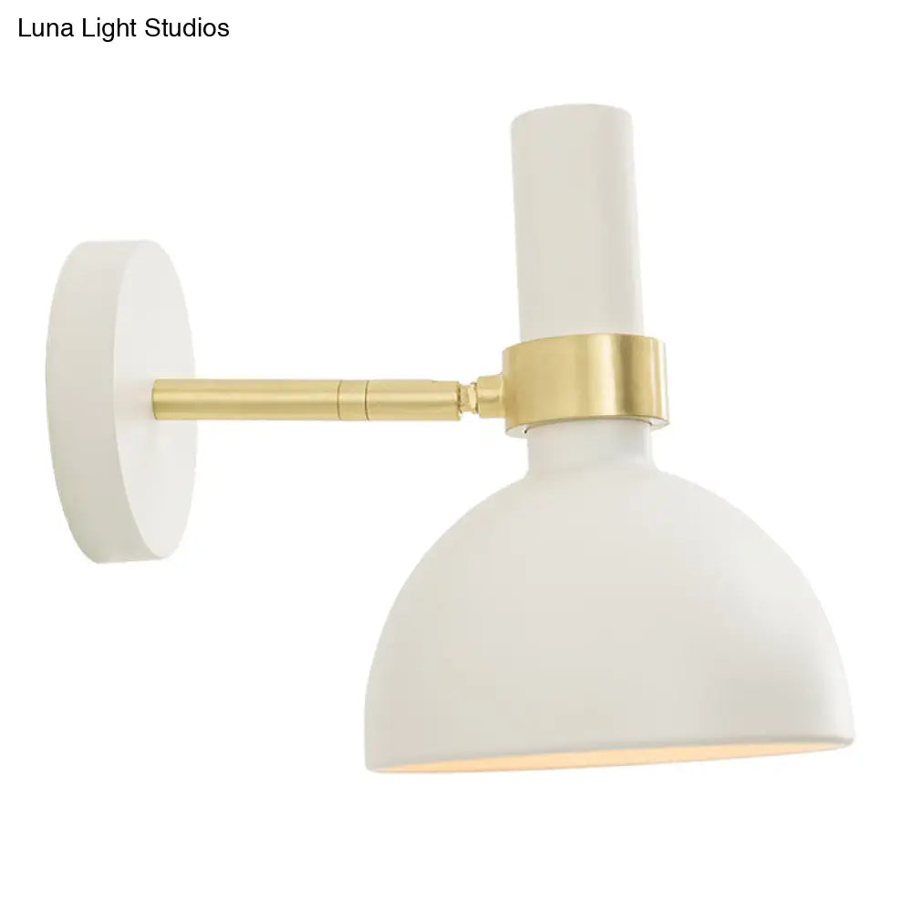 DecorBites™ Modern Domed Wall Lamp - Rotatable White/Black Finish with 1 Light for Bedside