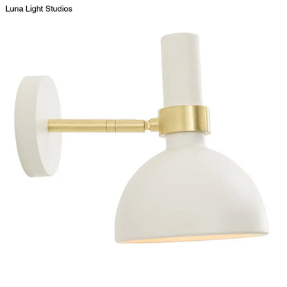 DecorBites™ Modern Domed Wall Lamp - Rotatable White/Black Finish with 1 Light for Bedside