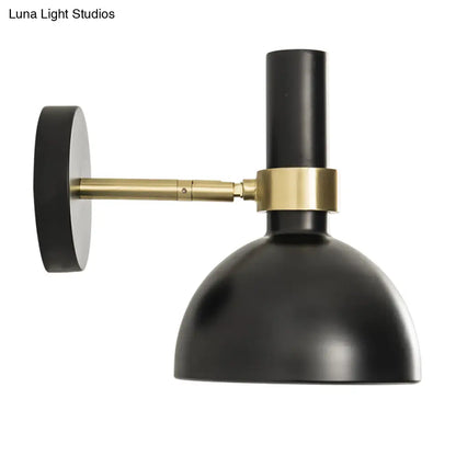 DecorBites™ Modern Domed Wall Lamp - Rotatable White/Black Finish with 1 Light for Bedside