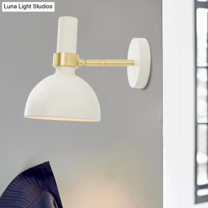 DecorBites™ Modern Domed Wall Lamp - Rotatable White/Black Finish with 1 Light for Bedside