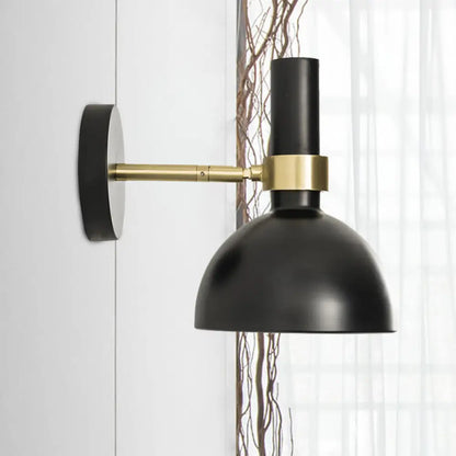 DecorBites™ Modern Domed Wall Lamp - Rotatable White/Black Finish with 1 Light for Bedside