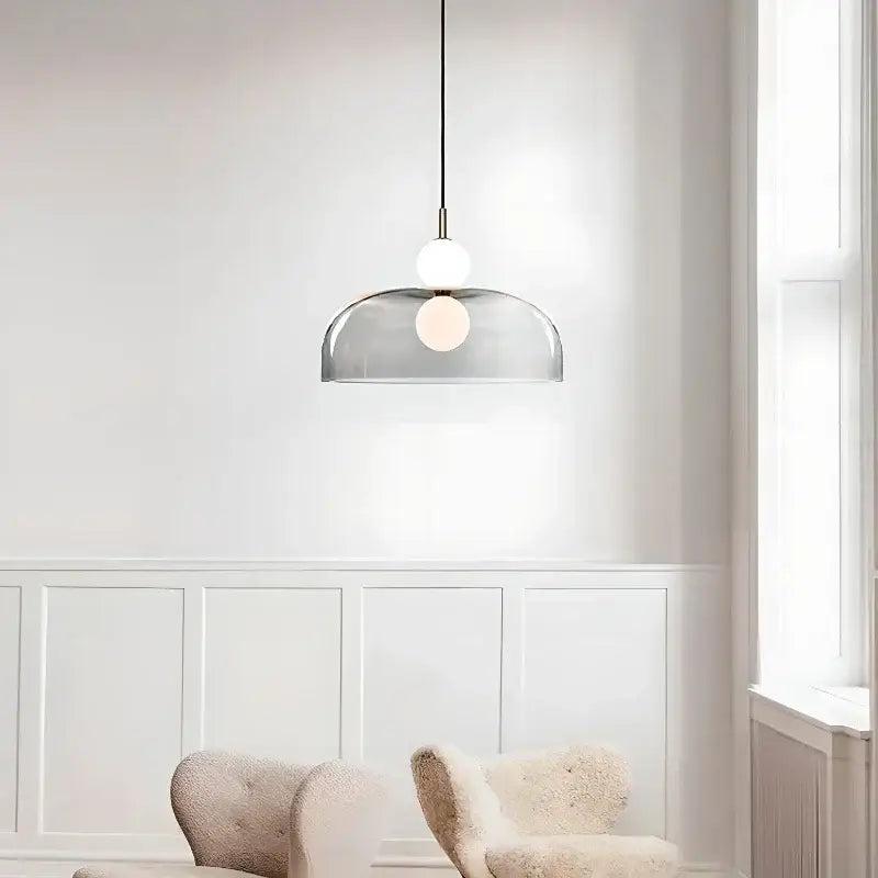 Modern double balls glass chandelier – kitchen pendant light