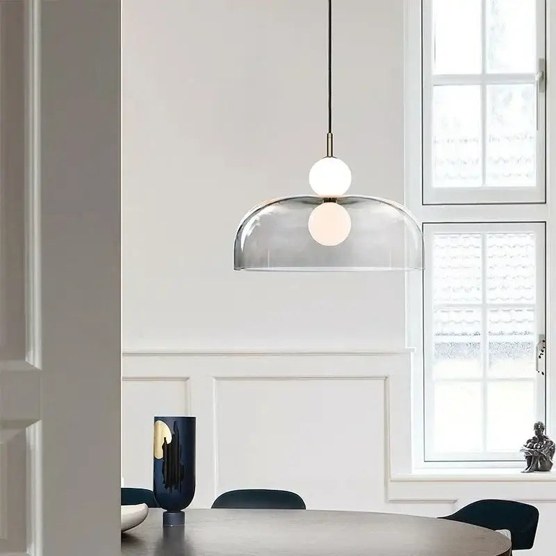 Modern double balls glass chandelier – kitchen pendant light