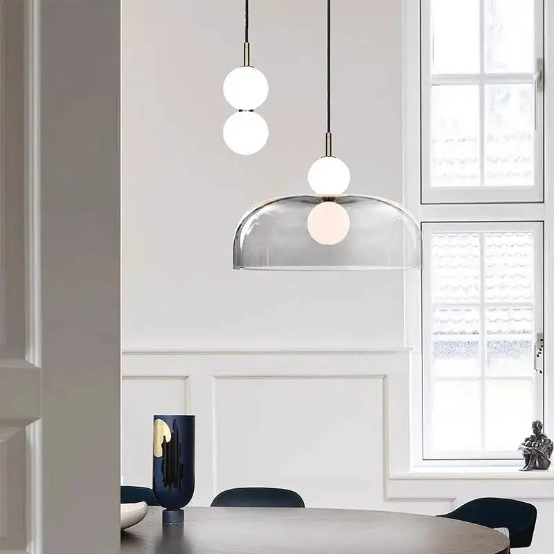 Modern double balls glass chandelier – kitchen pendant light