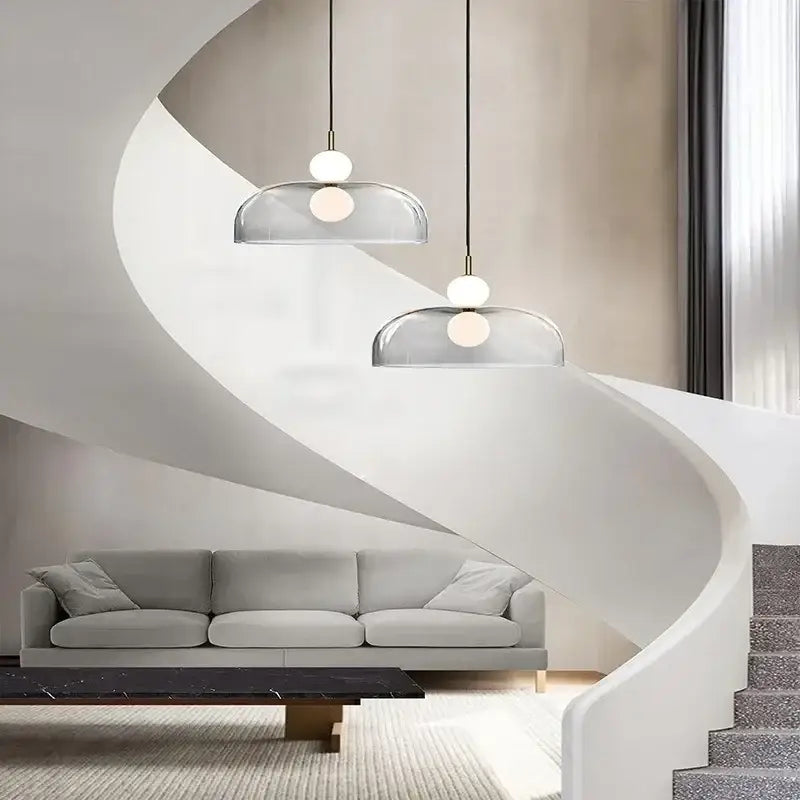 Modern double balls glass chandelier – kitchen pendant light