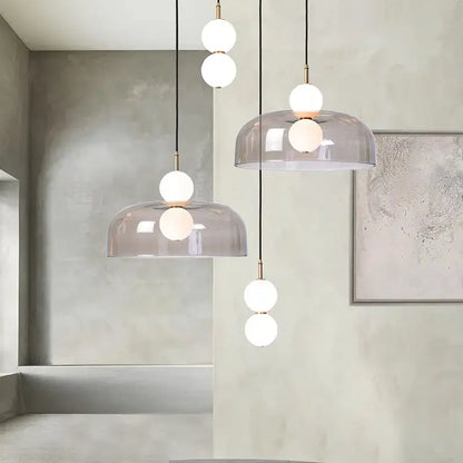 Modern double balls glass chandelier – kitchen pendant light