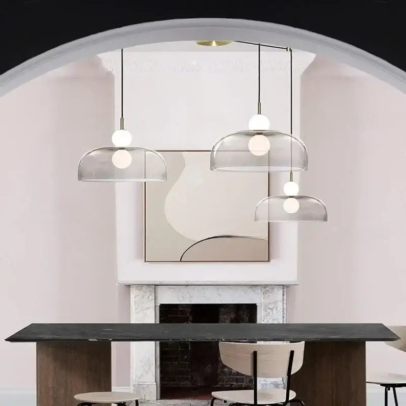 Modern double balls glass chandelier – kitchen pendant light