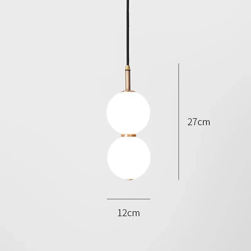 Modern double balls glass chandelier – kitchen pendant light