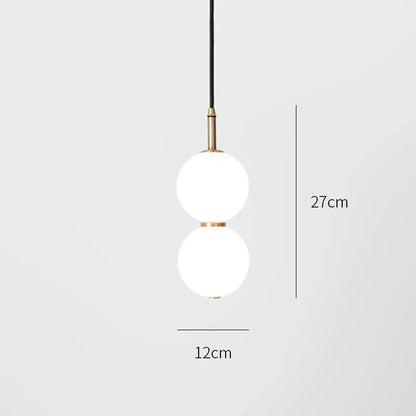 Modern double balls glass chandelier – kitchen pendant light