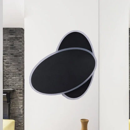DecorBites™ Modern Double Oval Bedside LED Wall Sconce Lamp in Black/White with Warm Light