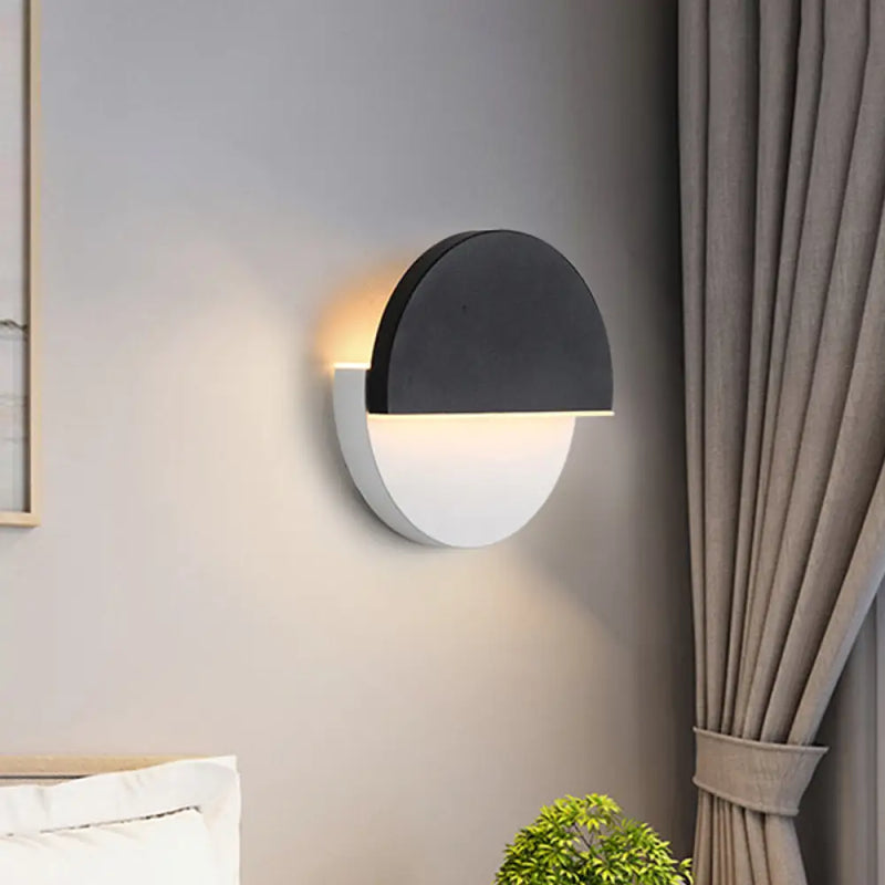 DecorBites™ Modern Double Semicircle LED Wall Lamp Sconce, Black and White