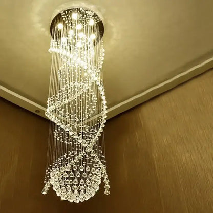 Modern double spiral crystal chandelier for hotel and villa living room