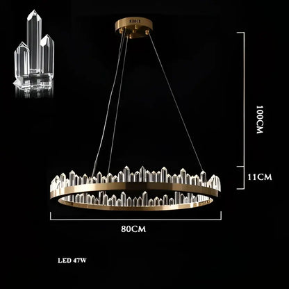 Modern double tier gold dimmalbe led crystal high ceiling chandelier