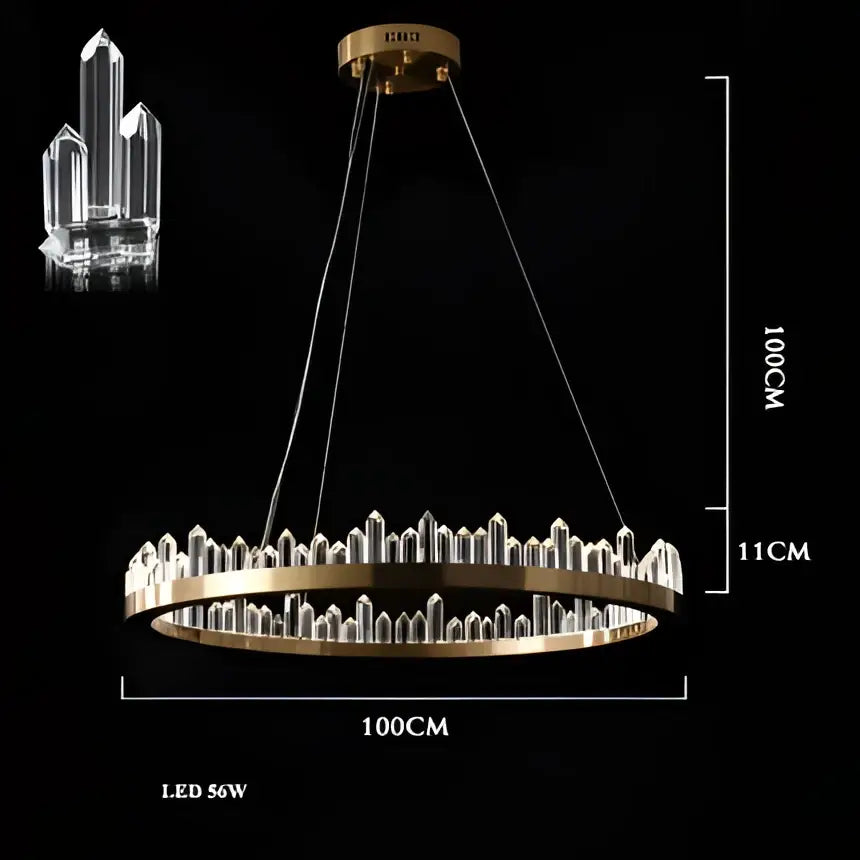 Modern double tier gold dimmalbe led crystal high ceiling chandelier