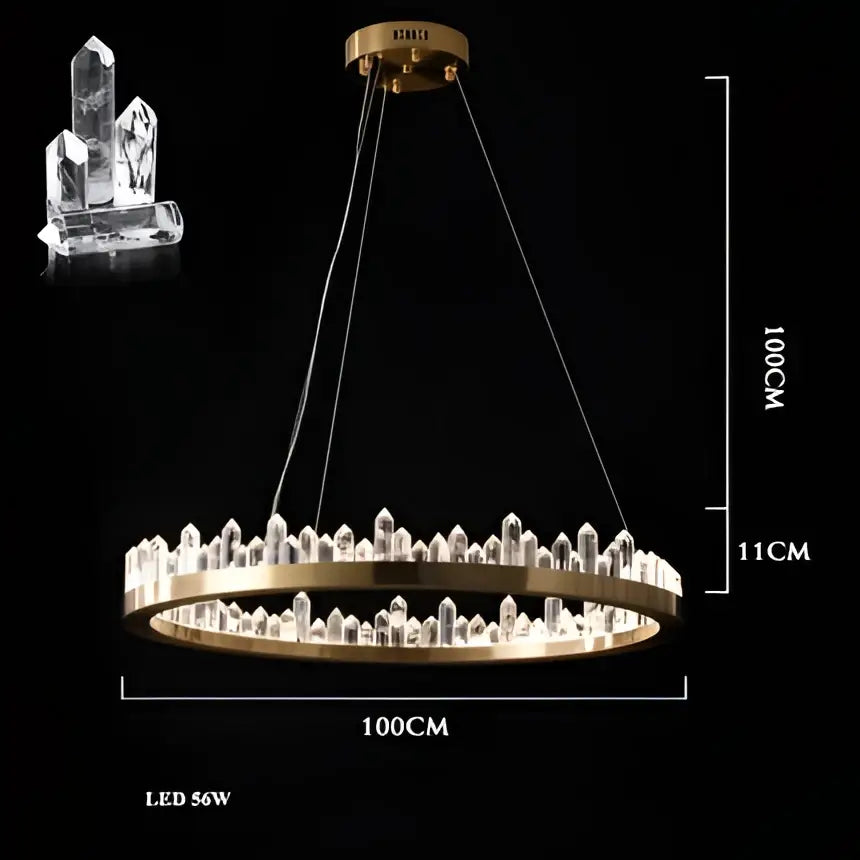 Modern double tier gold dimmalbe led crystal high ceiling chandelier