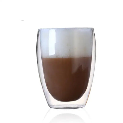 Modern double wall glass coffee mugs kitchen insulated tumbler set