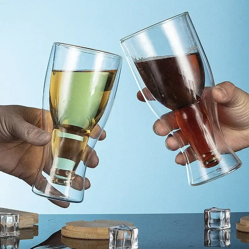 Modern double wall mug beer and wine glass dining room set
