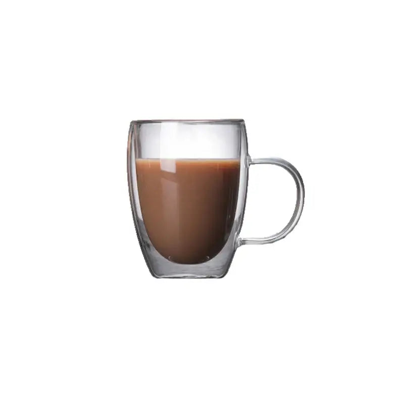 Modern double walled transparent glass cup – kitchen and dining room