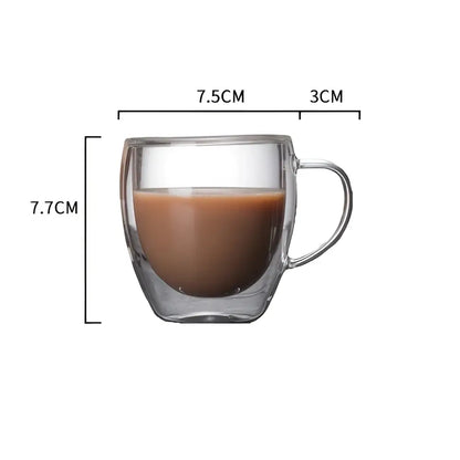 Modern double walled transparent glass cup – kitchen and dining room