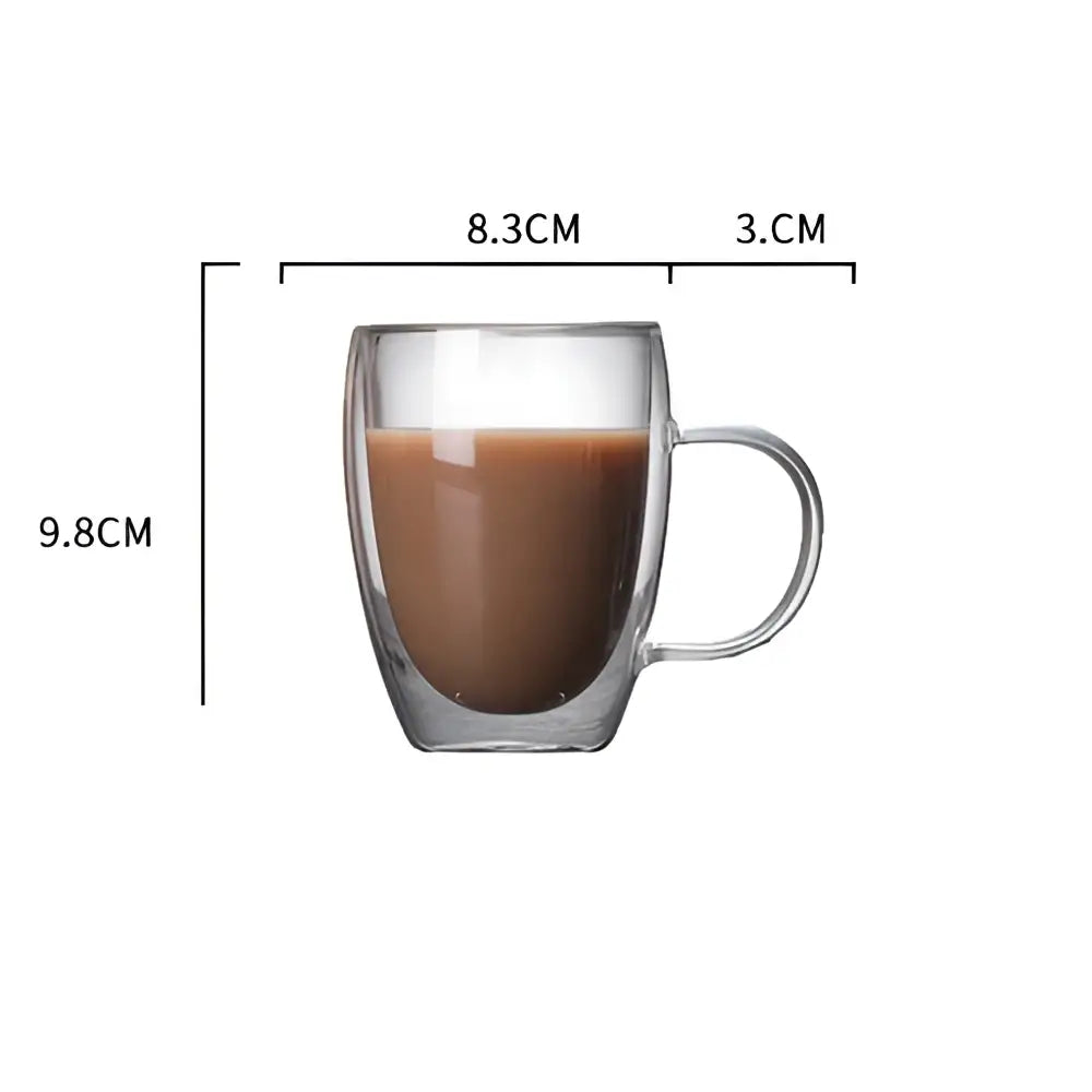 Modern double walled transparent glass cup – kitchen and dining room