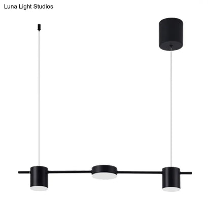 DecorBites™ Modern Drum Aluminum Island Pendant Ceiling Light Fixture in Black/Gold with Warm/White Lighting, 3/5-Head Design