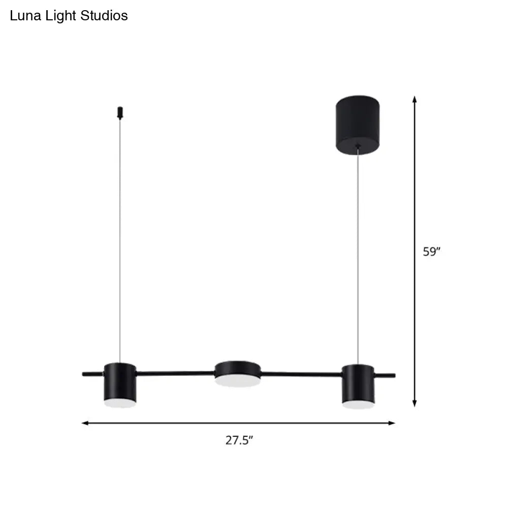 DecorBites™ Modern Drum Aluminum Island Pendant Ceiling Light Fixture in Black/Gold with Warm/White Lighting, 3/5-Head Design