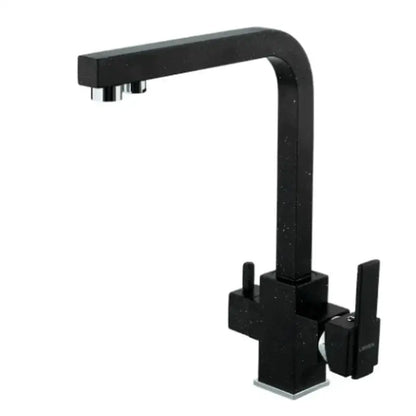 Modern dual outlet gold kitchen faucet with purified water outlet