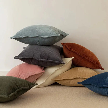 Modern earth tone corduroy pillow cover living room cushion