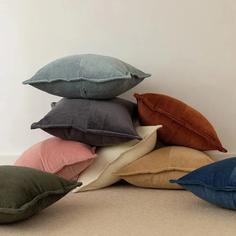 Modern earth tone corduroy pillow cover living room cushion