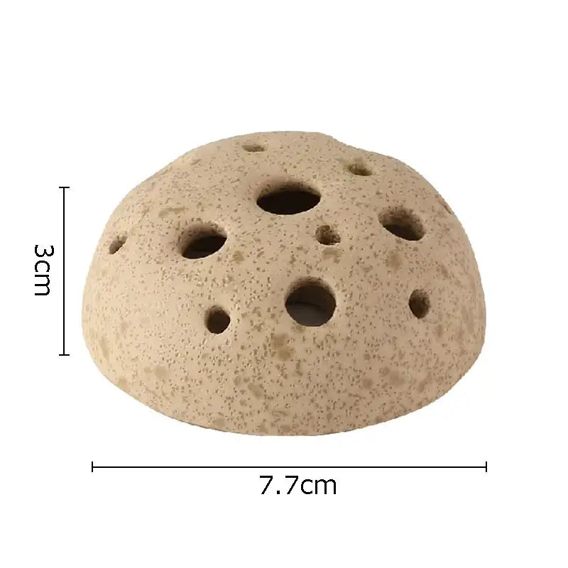 Modern earthy lotus seedpod ceramic incense burner living room decor