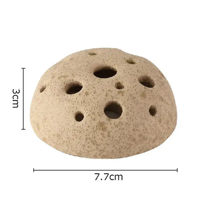 Modern earthy lotus seedpod ceramic incense burner living room decor