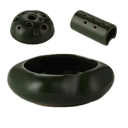 Modern earthy lotus seedpod ceramic incense burner living room decor