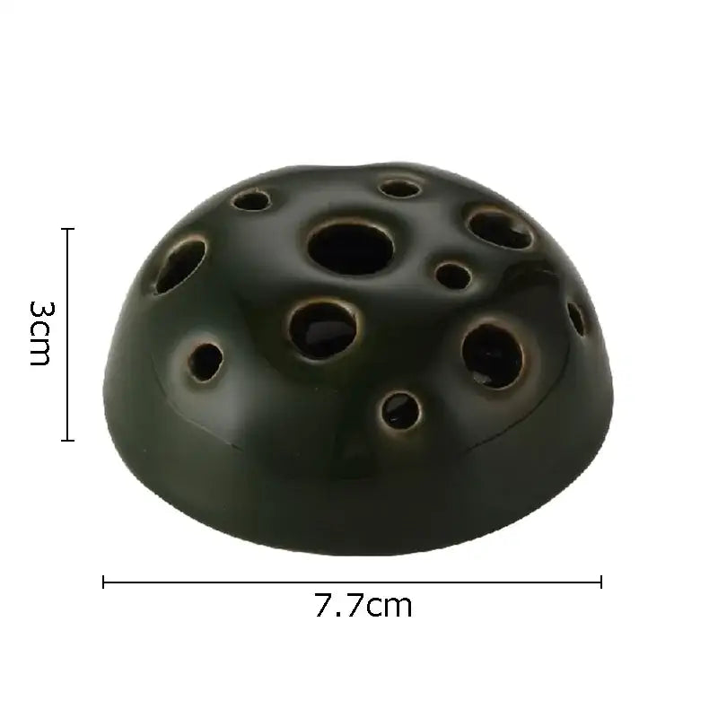 Modern earthy lotus seedpod ceramic incense burner living room decor