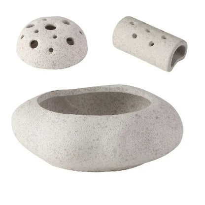 Modern earthy lotus seedpod ceramic incense burner living room decor