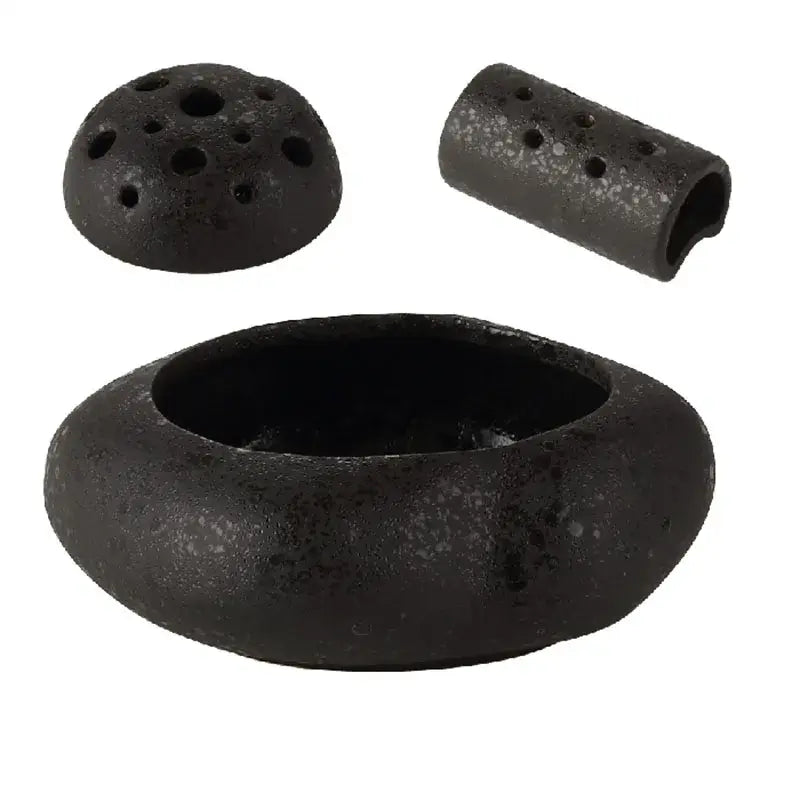 Modern earthy lotus seedpod ceramic incense burner living room decor