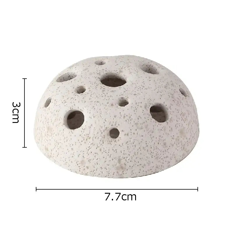 Modern earthy lotus seedpod ceramic incense burner living room decor