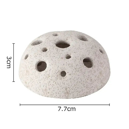 Modern earthy lotus seedpod ceramic incense burner living room decor