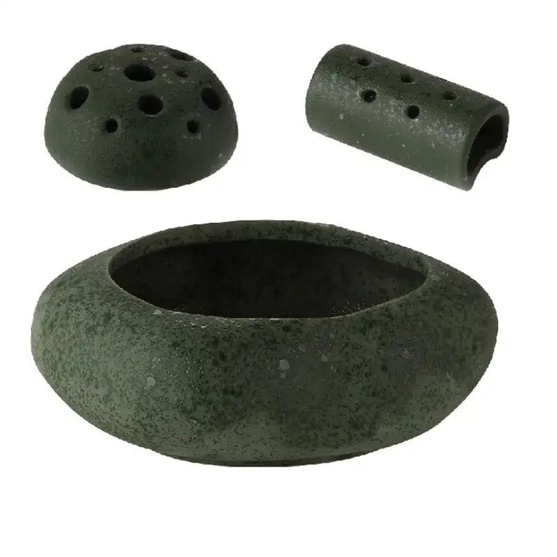 Modern earthy lotus seedpod ceramic incense burner living room decor