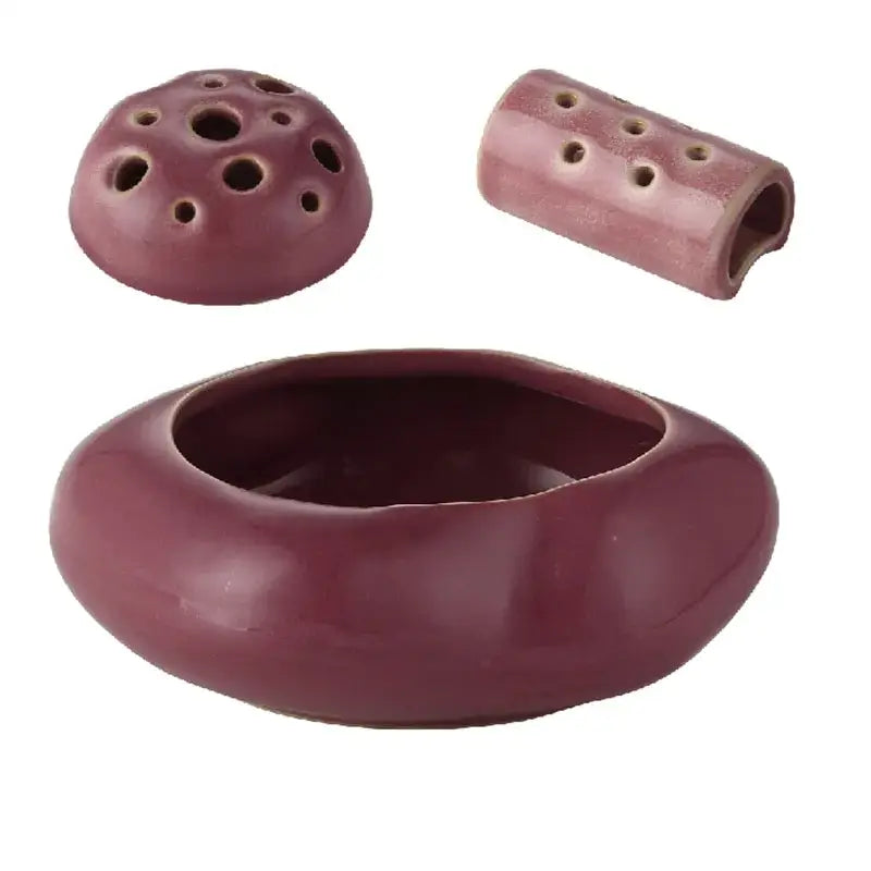 Modern earthy lotus seedpod ceramic incense burner living room decor