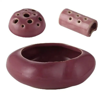 Modern earthy lotus seedpod ceramic incense burner living room decor