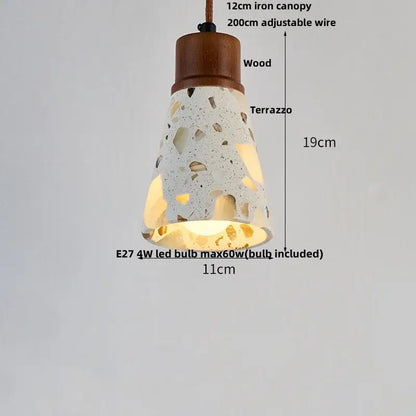 Modern earthy terrazzo stone led pendant light set for dining room