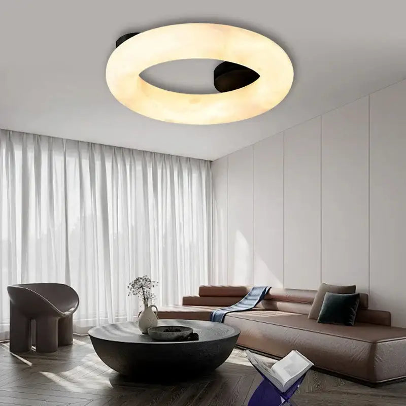 Modern elegant alabaster marble ceiling chandelier for living room