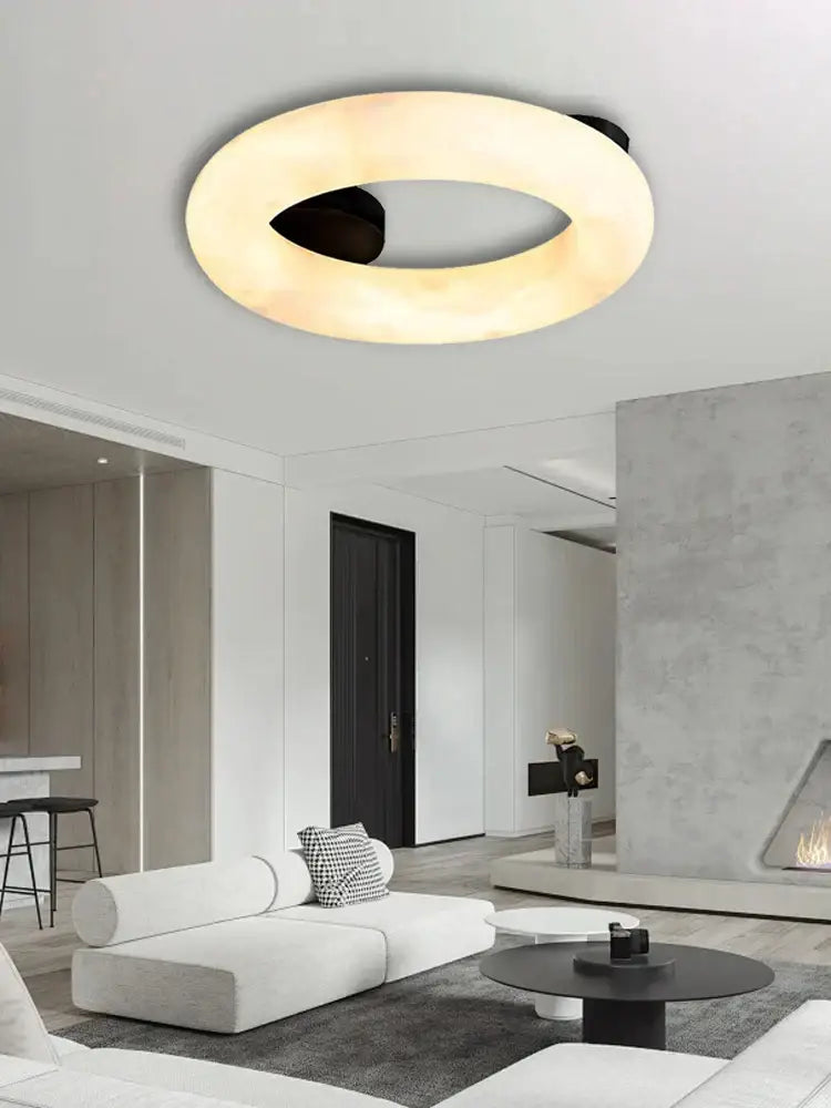 Modern elegant alabaster marble ceiling chandelier for living room