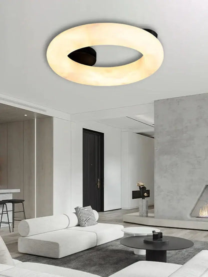 Modern elegant alabaster marble ceiling chandelier for living room