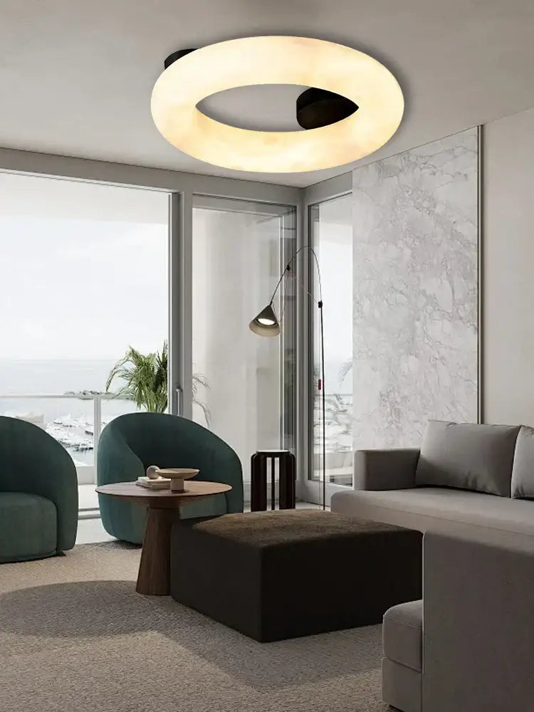 Modern elegant alabaster marble ceiling chandelier for living room