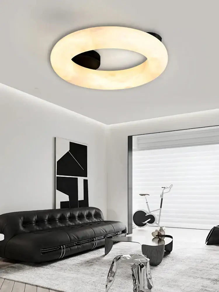 Modern elegant alabaster marble ceiling chandelier for living room