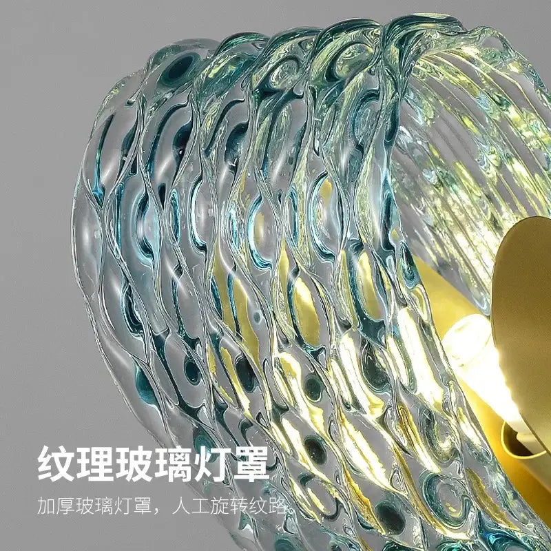 Modern elegant blue copper led flower chandelier living room light