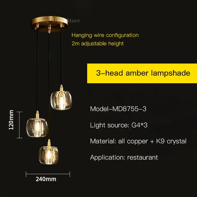 Modern elegant rotating staircase pendant light – living room glass
